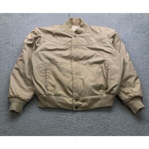 Vintage 70s Sir Jac Quilted Lined Bomber Jacket Mens XL 46 Zip Snap Harrington